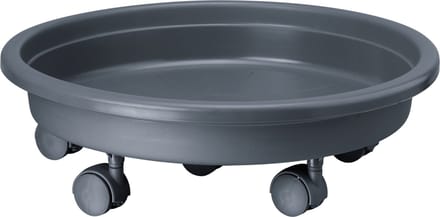 Form Plastic Plantenpot Trolley - Kunststof - Grijs - Rond - 30 x 30 cm - Max 70 Kilo