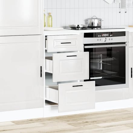vidaXL - Onderkast - "Porto" - Hoogglans - Wit - Bewerkt - Hout
