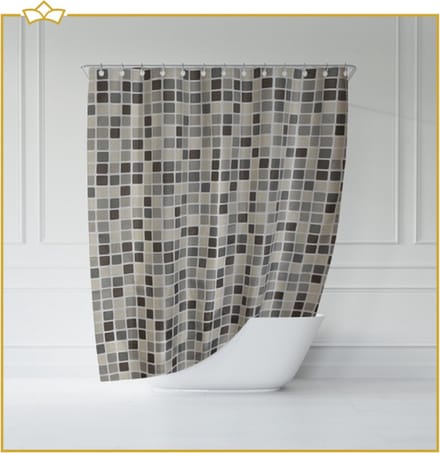 ATTREZZO® Douchegordijn Blokken - 150x180 cm