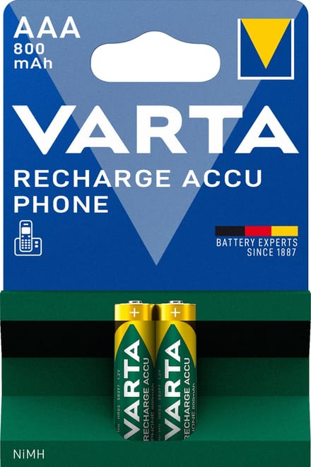 Varta AAA Oplaadbare Batterijen - 800mAh - 2 stuks