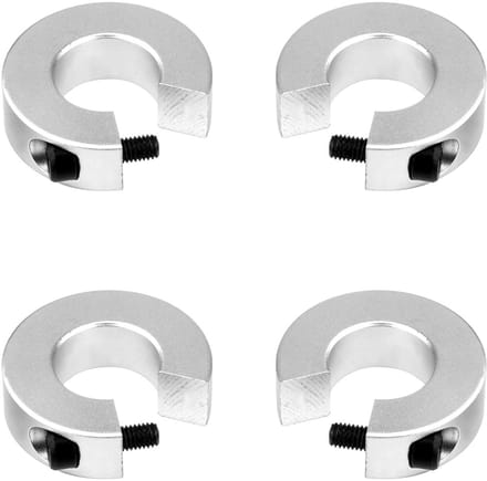 Lineaire Spoorstopper Set - Buffer Ring - CNC Machines - Stelschroef Bevestiging - 4 Stuks - Zilver