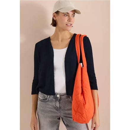 Open jas met 3/4 mouwen in ajour-look
