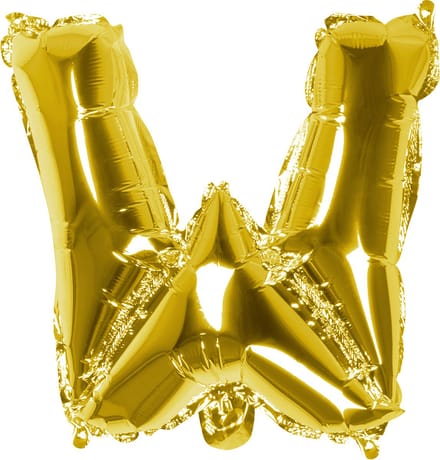Boland - Folieballon 'W' goud W - Goud - Letterballon