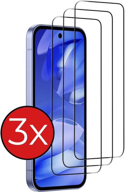 Screenprotector - 3 Stuks - Geschikt voor Google Pixel 9a - Full Cover - Beschermglas - Gehard Glas - Tempered Glass - Screen Protector