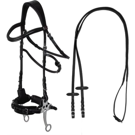 Combinatie hoofdstel met neusriem voor paard Supreme Hackamore