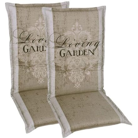 GO-DE TEXTIL Tuinkussen (Stoelkussens voor stoelen met een normale rugleuning, Beige)
