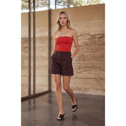 Hoge Taille Wijde Pijpen Geweven Shorts