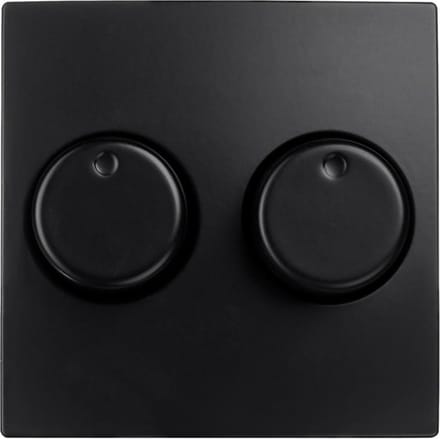 ION E1 centraalplaat zwart knop duo dimmer