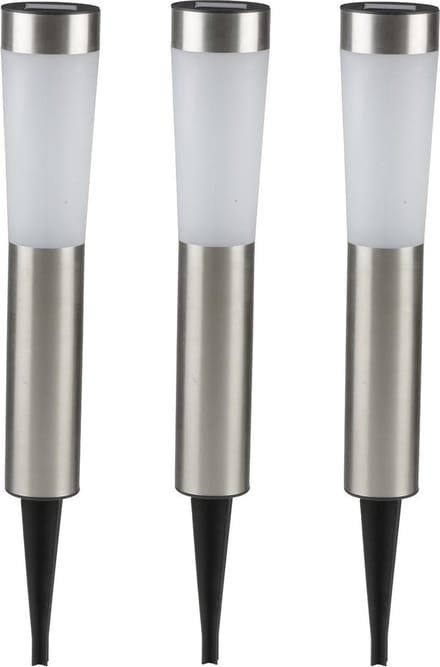 Grundig Prikspot - 12x - solar - tuinverlichting - RVS - 56 cm