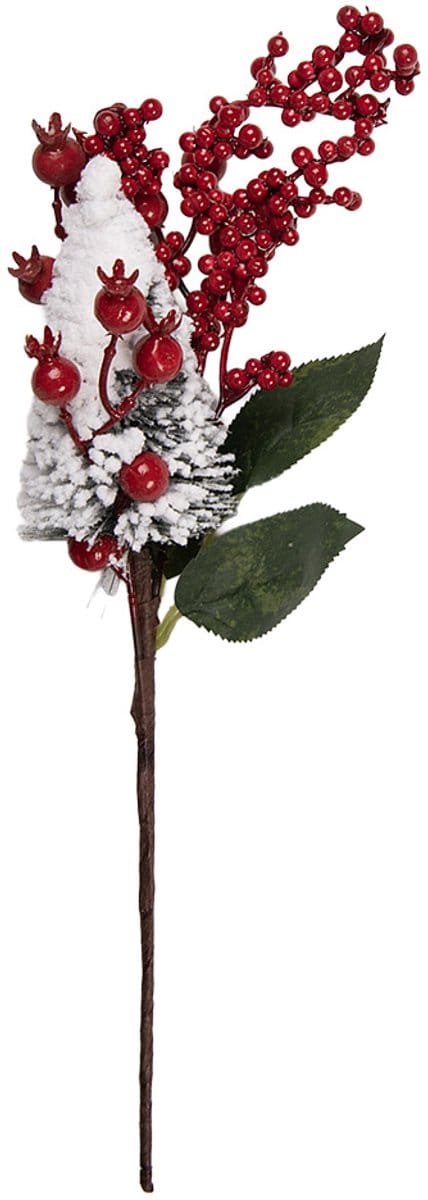 Clayre & Eef Kerstdecoratie 9x8x36 cm Rood Kunststof