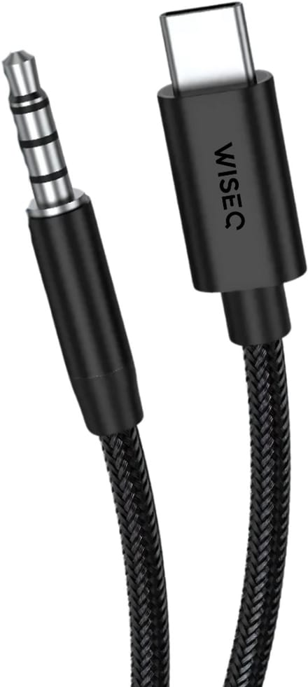 Aux naar USB C - Aux Kabel Geschikt Voor Samsung en iPhone - USB C naar 3.5mm Audiojack - Met Microfoon ondersteuning - 1 Meter - WiseQ