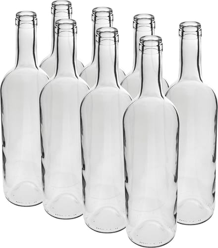 Wijnflessen helder 8 stuks 0.75L