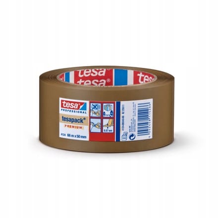 Tesa PREMIUM - Verpakkingstape - 66m x 50mm - Bruin - Stil Afrolbaar