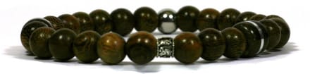 IbizaMen - robles hout 8mm - 925 Zilver tube - 21cm