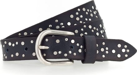 Vanzetti Leren Riem 25mm Rivet Belt W110 Navy Donkerblauw