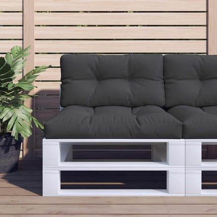 vidaXL - Palletkussens - 2 - st - stof - zwart