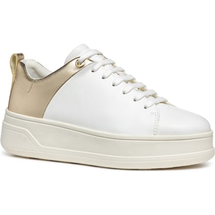 Geox D SPHERICA ECUB-2 Dames Wit/Lichtgouden Sneakers