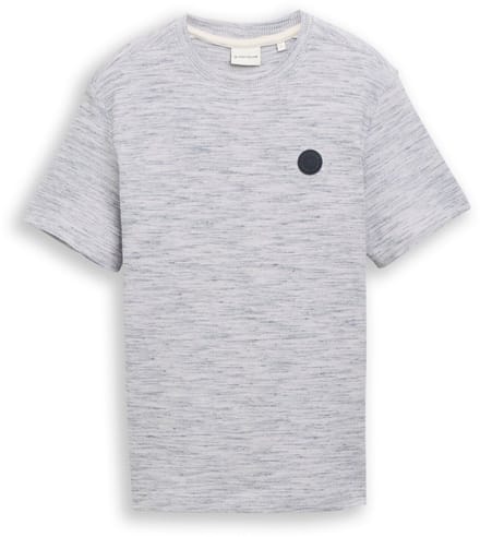 Tom Tailor - T-shirt met wafelstructuur - Maat XL - white grey waffle inject