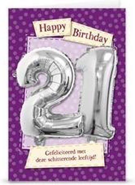 Miko - Kaart - Leeftijdballon - 21 Jaar