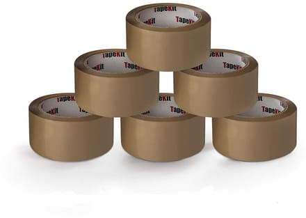 6 Rollen Extra Sterk Bruin Verpakkingstape - 52 Micron Dikte - Laag in Geluid