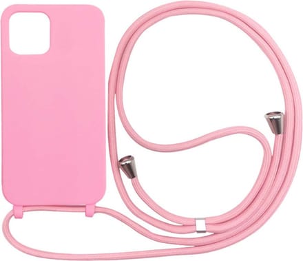 Smartphonica iPhone 12 Pro Max hoesje met koord - Roze geschikt voor iPhone 12 Pro Max