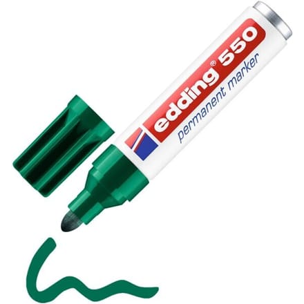 edding 550 permanent marker, Ronde punt 3-4 mm, groen, 1 stuk