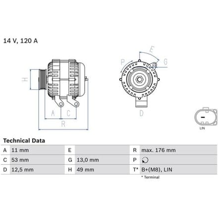Driefasige generator BOSCH 0 986 082 220