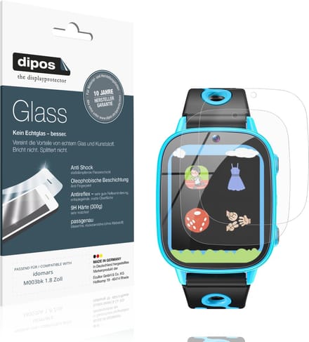 dipos – 2x Matte Pantserfolie geschikt voor idomars M003bk 1.8 Zoll | 9H Screenprotector
