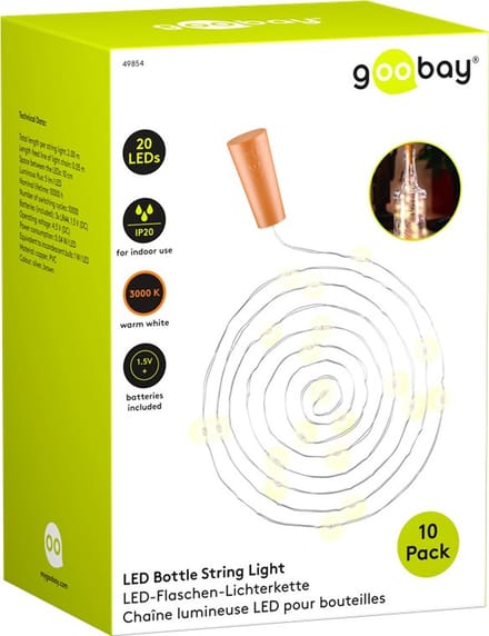 Goobay 10 x Bottle String Light with 20 LEDs