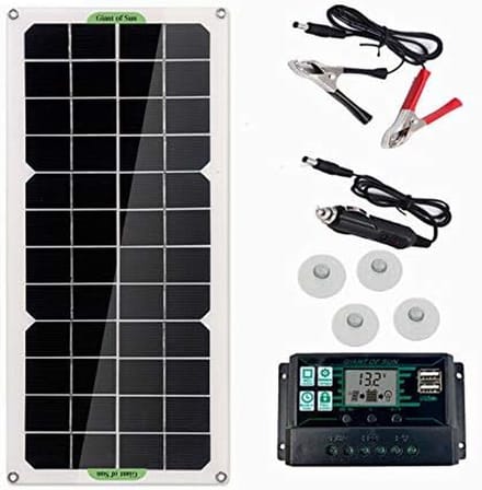 Zonnepaneel - Acculader - Batterij Onderhoud - Inclusief Controller - 30W - Zwart