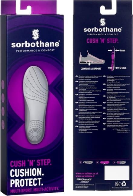 Sorbothane Cush N Step Insoles (Donkergrijs) Maat 41