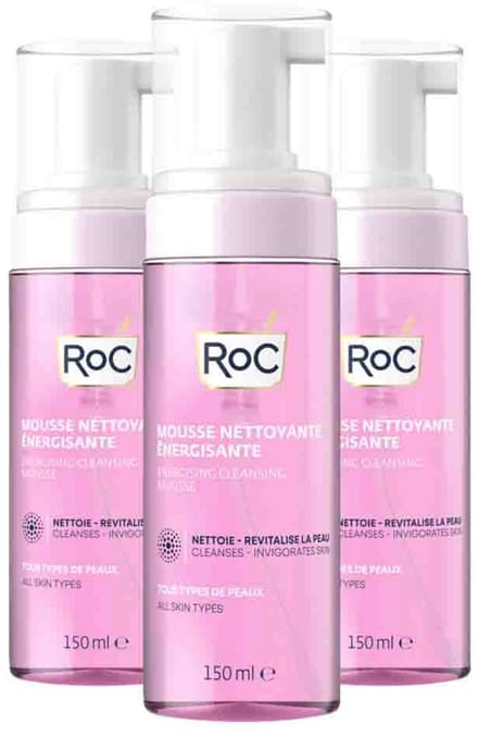 RoC - Energising Cleansing Mousse - 3 x 150 ml - Voordeelverpakking