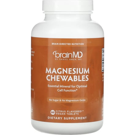 BrainMD, Comprimés à croquer de magnésium, Agrumes, 150 mg, 60 comprimés végétaliens