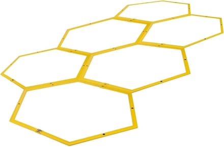 Coördinatie ladder - Agility set - Sport training - Verstelbare patronen - 6 hexagons - Geel