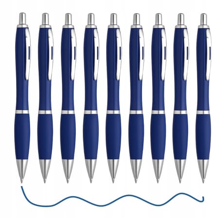 10x Blauwe ABS Pen met Zachte Grip - Kantoor & School