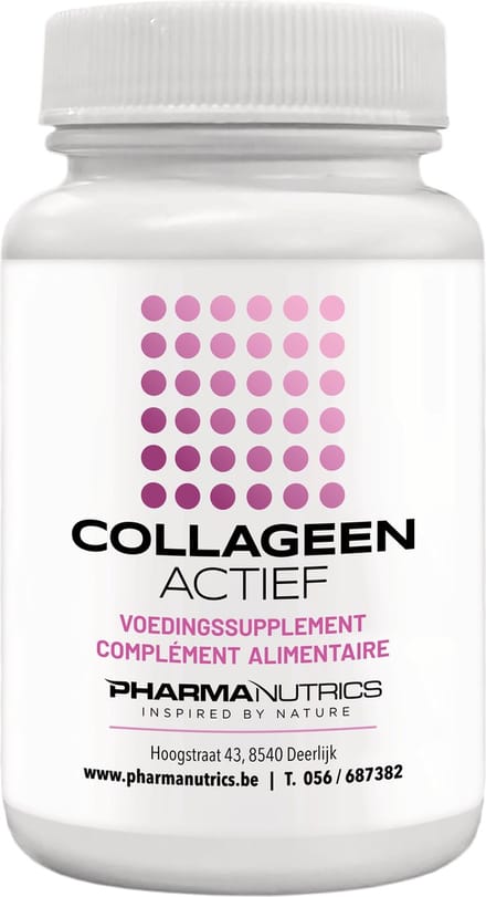 COLLAGEEN ACTIEF 60 V-caps Pharmanutrics - Collageen - Hyaluronzuur - Vitamine C - Huid - Haar - Natuurlijk Collageen Complex