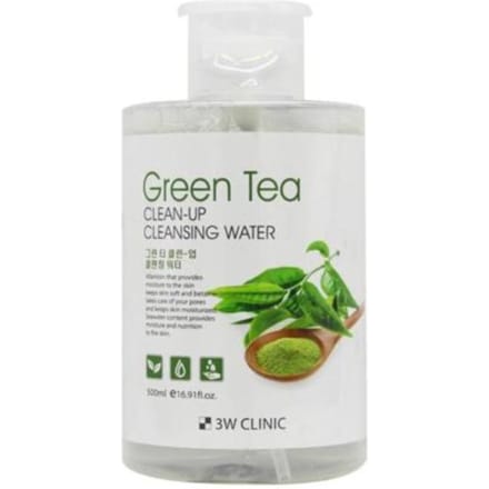 3W CLINIC Green Tea Clean Up Cleansing Water 500ml #500ml x 1pcs white