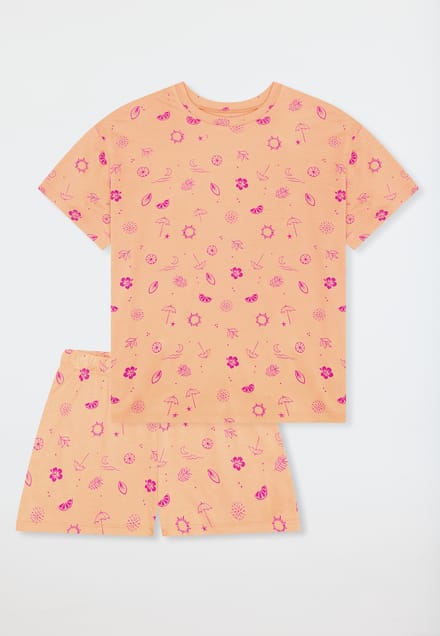 Korte zomerpyjama perzikoranje - Teens Nightwear 152