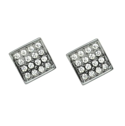 Behave - Oorbel steker vierkant strass elegant sparkle - dagelijks chic