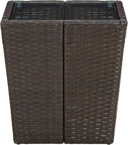 Buitentafel - Terrastafel Bistro - Buiten Zitten - Gehard Glas - 41x41x44cm - Bruin