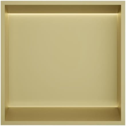 Hotbath &More Inbouwnis - 30 x 30 x 10 cm - met LED-verlichting - Geborsteld Messing PVD