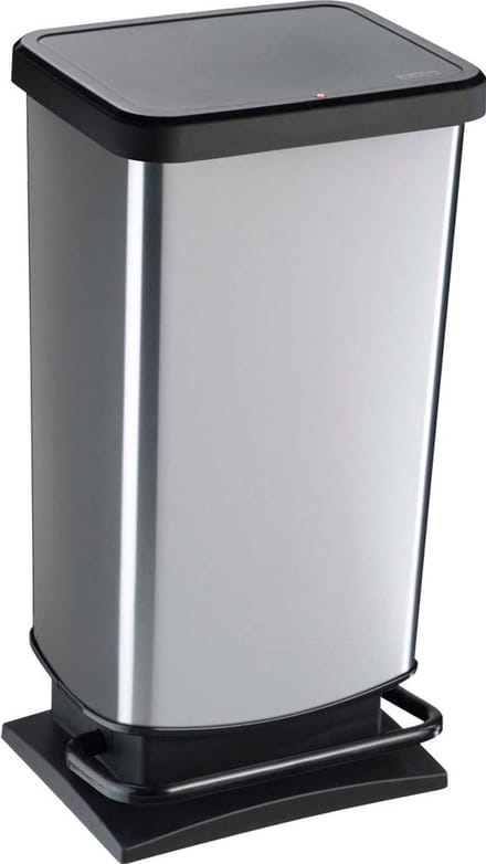 Rotho Paso - Pedaalemmer - 35 x 30 x 68 cm - 40 l - Zilver - Kunststof