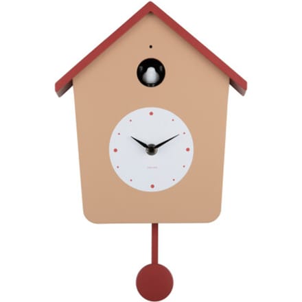 Karlsson - Wandklok Cuckoo Light - Soft brown & red ochre