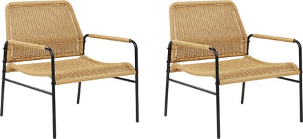 PRASIMO - Tuinstoel set van 2 - Naturel - PE Rotan