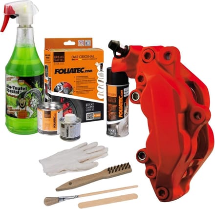 Foliatec Remklauwlakset - Racing Rosso Mat - 3 Componenten - Inclusief velgenreiniger