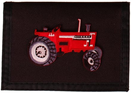 Portemonnee zwart 14x10cm - Trekker Tractor Rood - 7,5x4cm