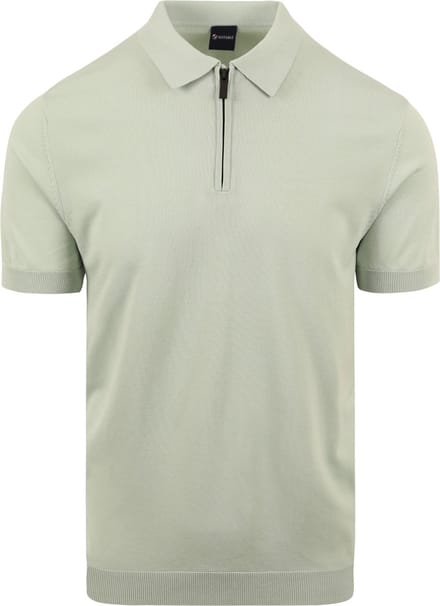 Suitable Half Zip Polo Lichtgroen - Maat XXL - Heren