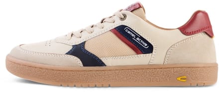 camel active Sneaker van leermix met vetersluiting - Maat menswear-44 - Beige