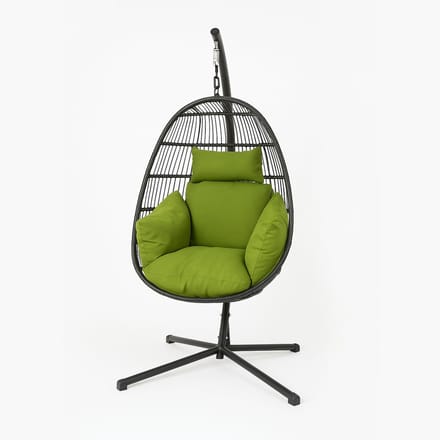 Homescapes Outdoor Hangstoelkussen – Groen met Hoofdsteun