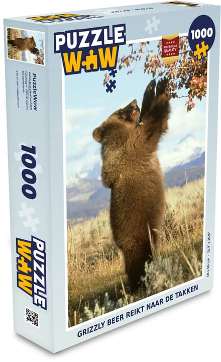 Puzzel Beer - Bladeren - Gras - Legpuzzel - Puzzel 1000 stukjes volwassenen